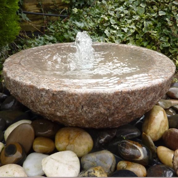 additional image for 50cm Granite Babbling Bowl Pink Water Feature Kit