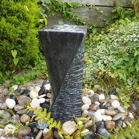 75cm Black Limestone Twisted Tower Water Feature Kit