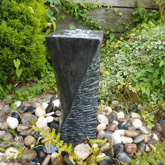 75cm Black Limestone Twisted Tower Water Feature Kit