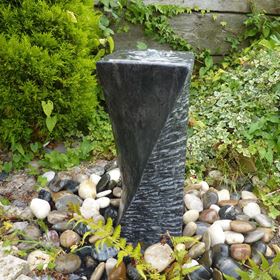 60cm Black Limestone Drilled Twist Water Feature Kit