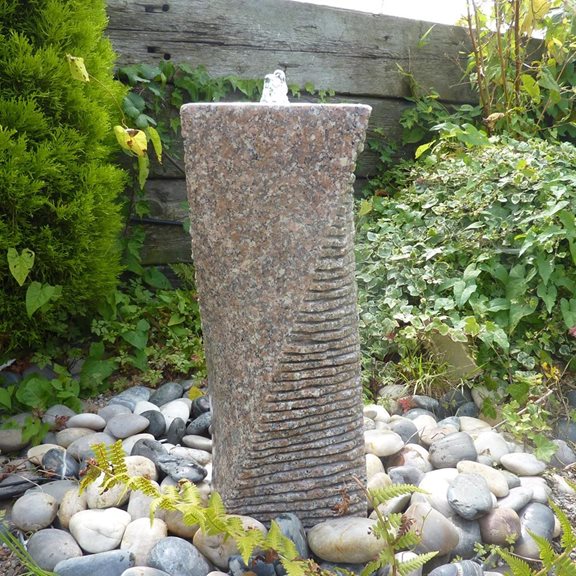 additional image for 60cm Twisted Pinky Granite Column Water Feature Kit