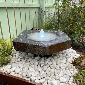 65cm Dished Top Babbling Basalt Fountain Water Feature Kit