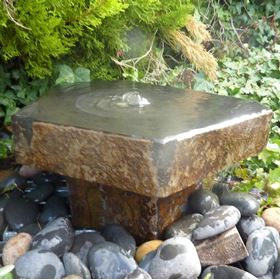 45cm Basalt Babbling Fountain on Plinth Water Feature Kit