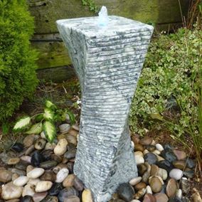 Twisted Green Marble Column Water Feature