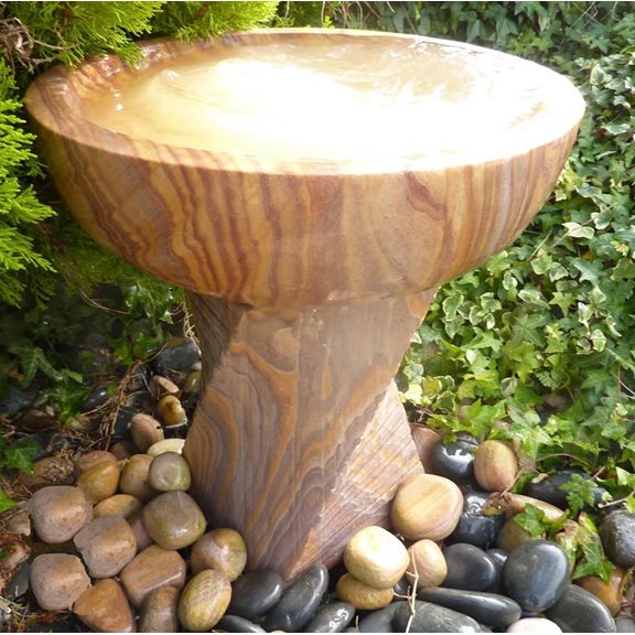 45cm Babbling Bowl on Twisted Column Water Feature Kit with Lights