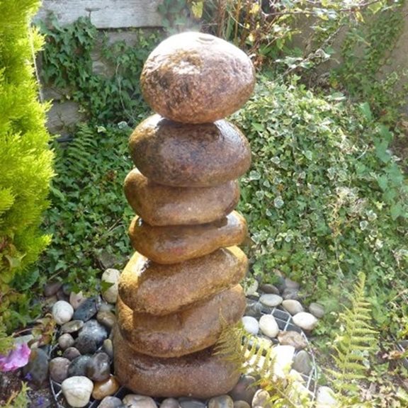 80cm Cascading Stacked Pebble Water Feature Kit