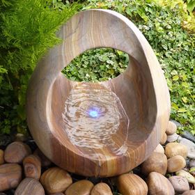 45cm Rainbow Babbling Basket Water Feature Kit With LED Lights
