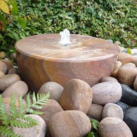 38cm Rainbow Sandstone Mill Wheel Water Feature Kit With LED Lights