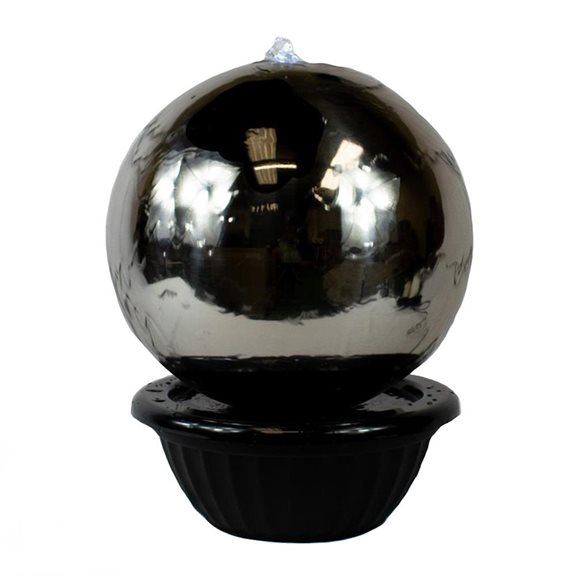 additional image for 75cm Sphere Stainless Steel Water Feature with LED Lights