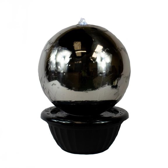 additional image for 50cm Sphere Stainless Steel Water Feature with LED Lights