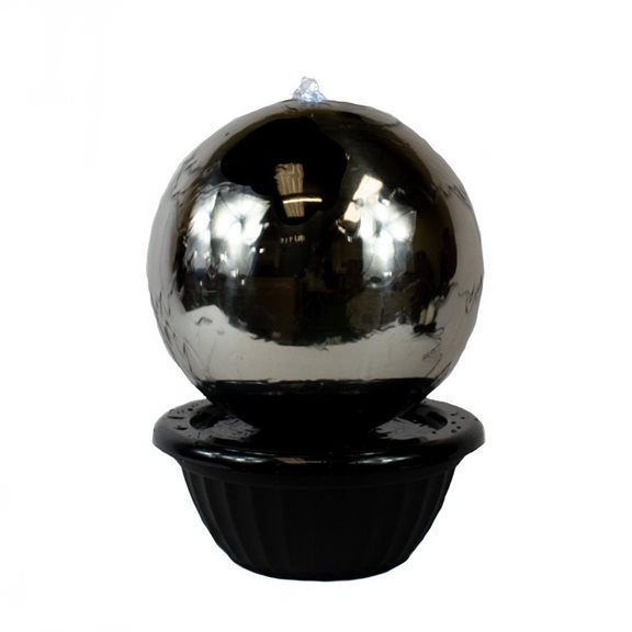 additional image for 40cm Sphere Stainless Steel Water Feature with LED Lights