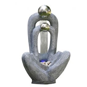 Meditating Couple Water Feature with LED Lights