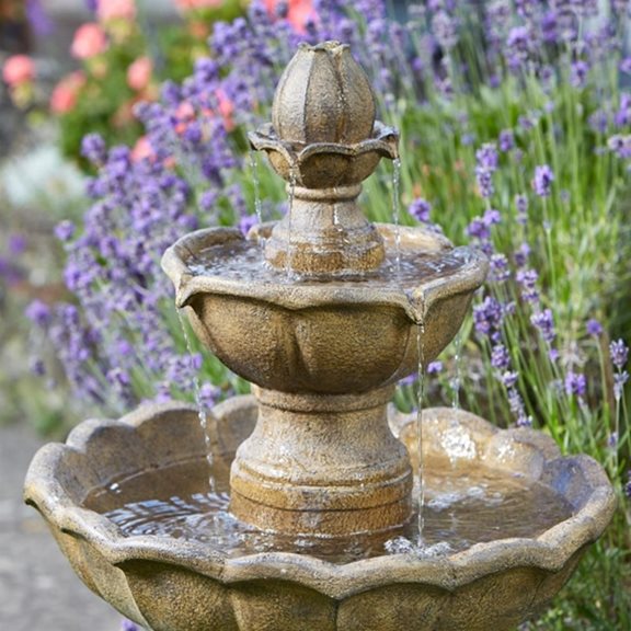 additional image for Kingsbury Two Tier Fountain Solar Water Feature
