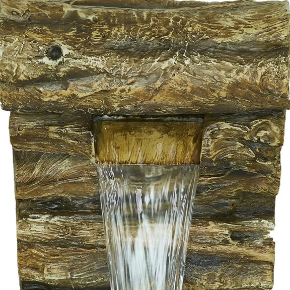 additional image for Burlington Log Falls Pouring LED Lit Water Feature