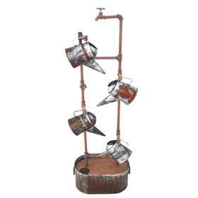 Metal Tap & Watering Cans Water Feature