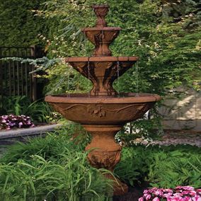 Four Tier Harvest Fountain Cast Stone Water Feature
