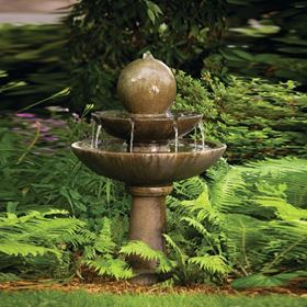 Tranquillity Sphere Spill Massarelli Fountain Water Feature Meadow Bronze