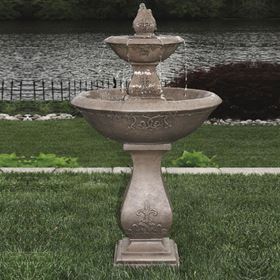 Two Tier Oval Jubilee Fountain Cast Stone Massarelli Water Feature