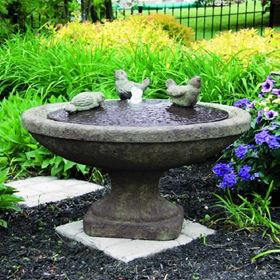 Singing Birds Oval Fountain Cast Stone Massarelli Water Feature