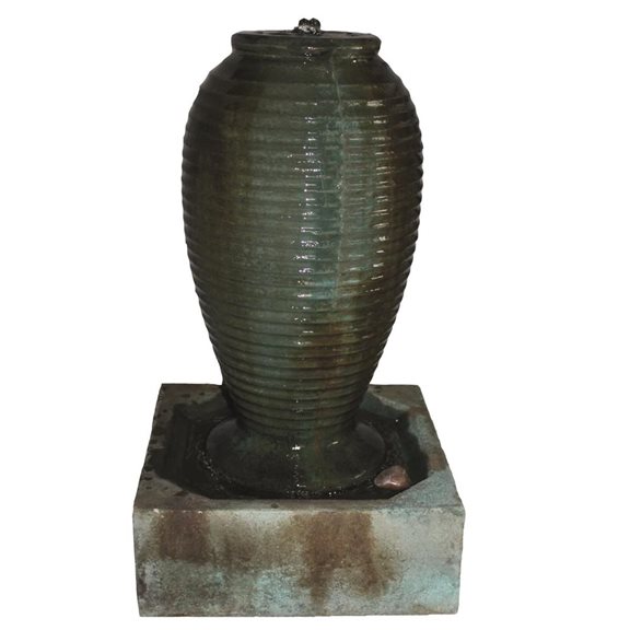 additional image for Ribbed Jar Garden Patio Water Feature