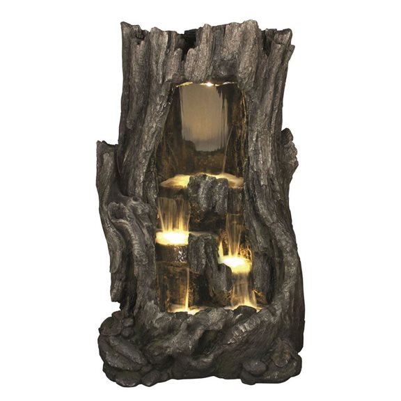 Large Hollow Falls Water Feature with LED Lights