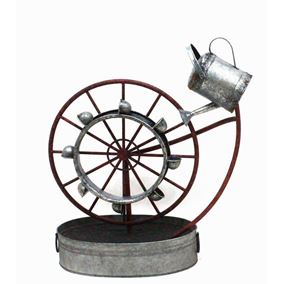 Metal Water Wheel Fountain Water Feature