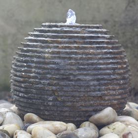 45cm Cascading Black Limestone Sphere Water Feature Kit
