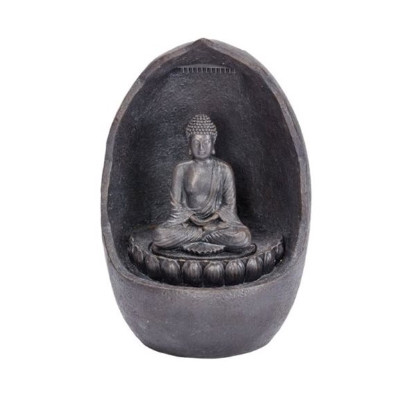 additional image for Oriental Buddha Hybrid Solar Water Feature with Battery Back Up