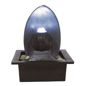 Perano Ribbed Ball LED Lit Indoor Water Feature