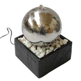 Orb Indoor Water Feature with Stone Base & LED Light