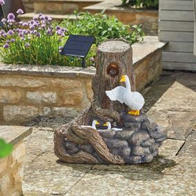 Feather Falls Hybrid Solar Water Feature with Battery Back Up
