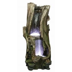 Large 2 Fall Tree Trunk Water Feature with LED Lights