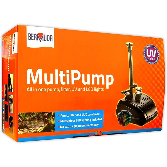 additional image for Bermuda All In One Multi Pump Filter & UVC Submersible Fish Pond Pump 2000LPH
