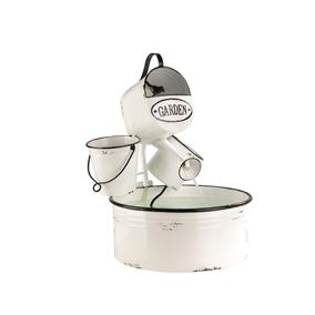 Cream Watering Can Water Feature With Planter