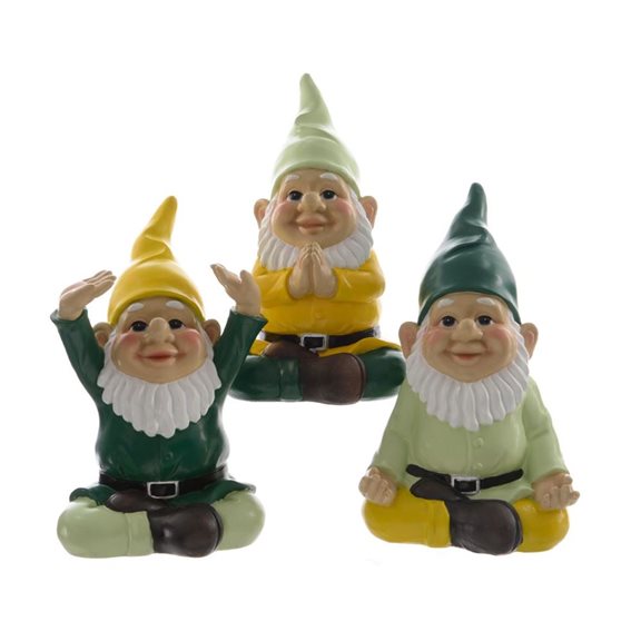 Sitting Yoga Garden Gnomes Triple Pack
