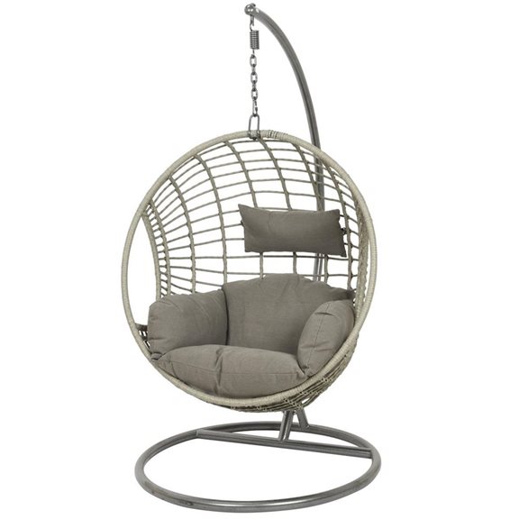 Wicker Grey Hanging Egg Chair Luxury, Garden Furniture Hanging Egg Chair