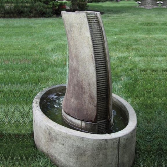 Tranquil Column Fountain Cast Stone Water Feature