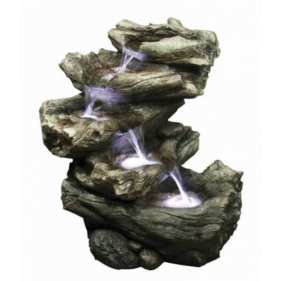 4 Fall Driftwood Water Feature with LED Lights