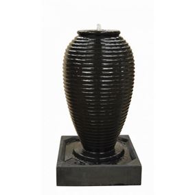 Ribbed Jar Glass Reinforced Concrete Fountain Water Feature