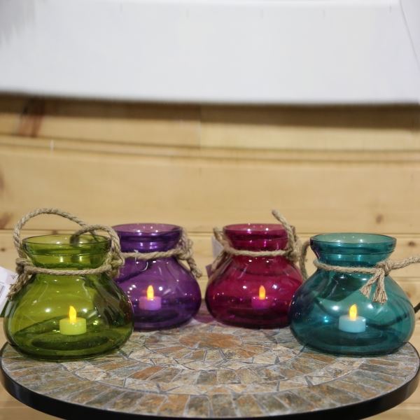 coloured candle holders