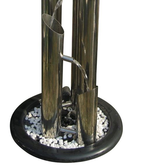 additional image for Agra Pouring Stainless Steel Tubes LED Lit Water Feature