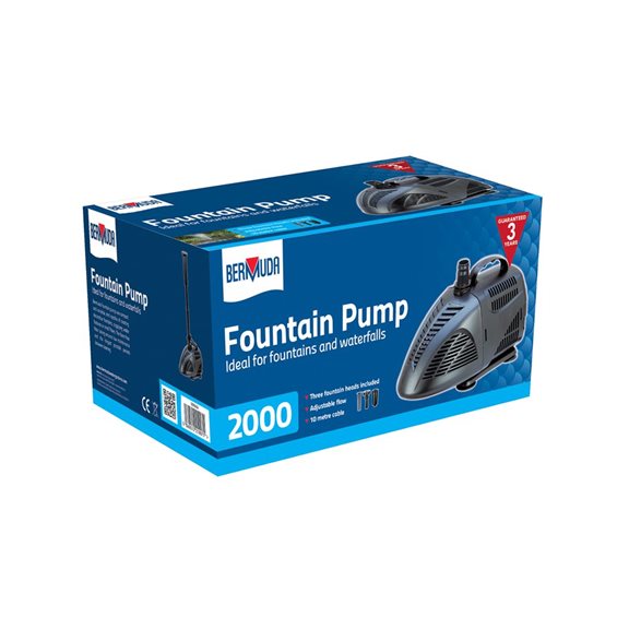 additional image for 2000 LPH Fountain and Waterfall Pump with 2 Fountain Heads
