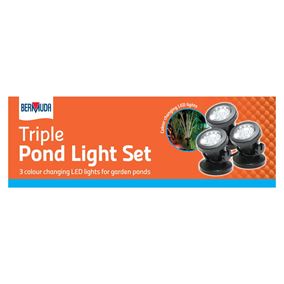 Triple Pond Light Set with Colour Changing LEDs