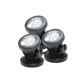 Triple Submersible Pond Light Set with White LED's