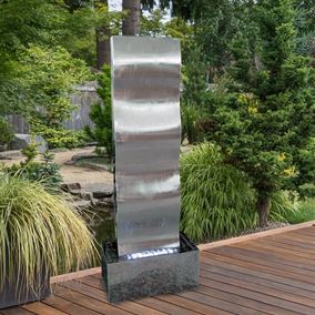 Wave Cascade Stainless Steel Water Feature