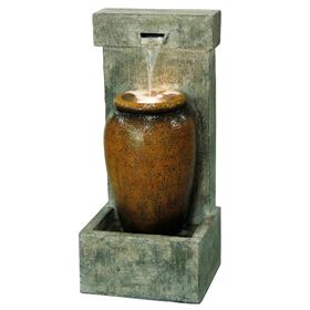 Cascading Urn Modern Water Feature with LED Lights