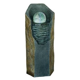 Causeway Stone Spinning Crystal Ball Water Feature with LED Lights