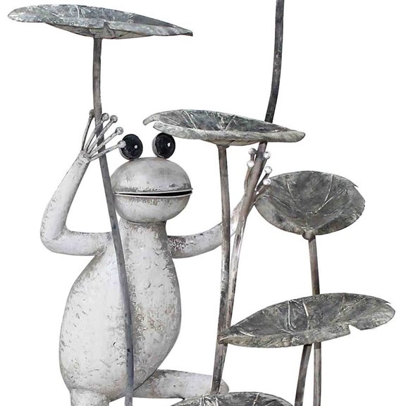 additional image for Metal Frog on Lily Pads Water Feature