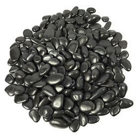 15KG Bag Black Polished River Pebbles