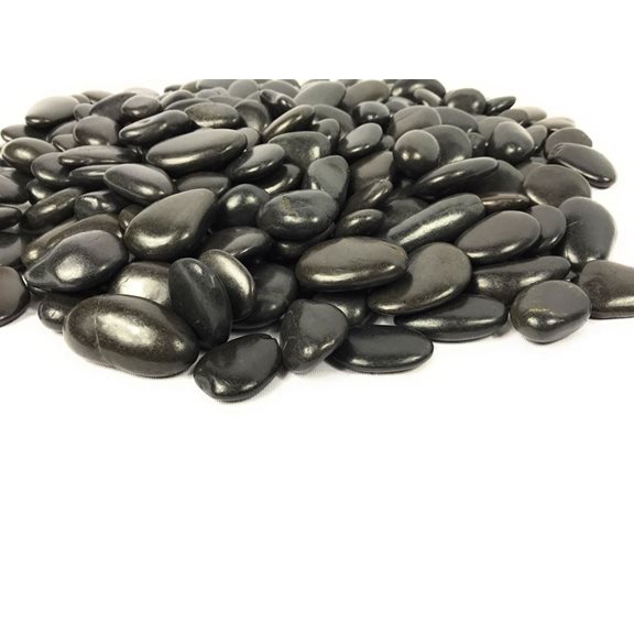additional image for 15KG Bag Black Polished River Pebbles